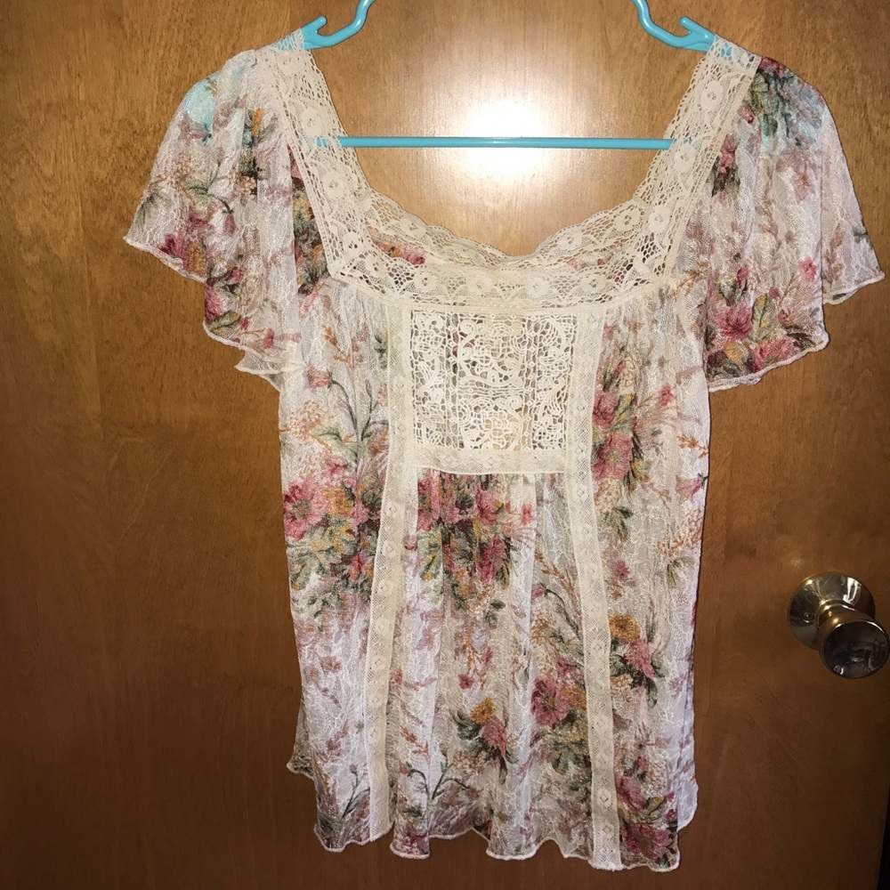 Ralph Lauren lacy floral top